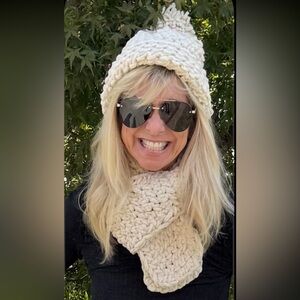 Chunky Knit Hat $45& Scarf $55 (can be sold separately); made w/ so much love